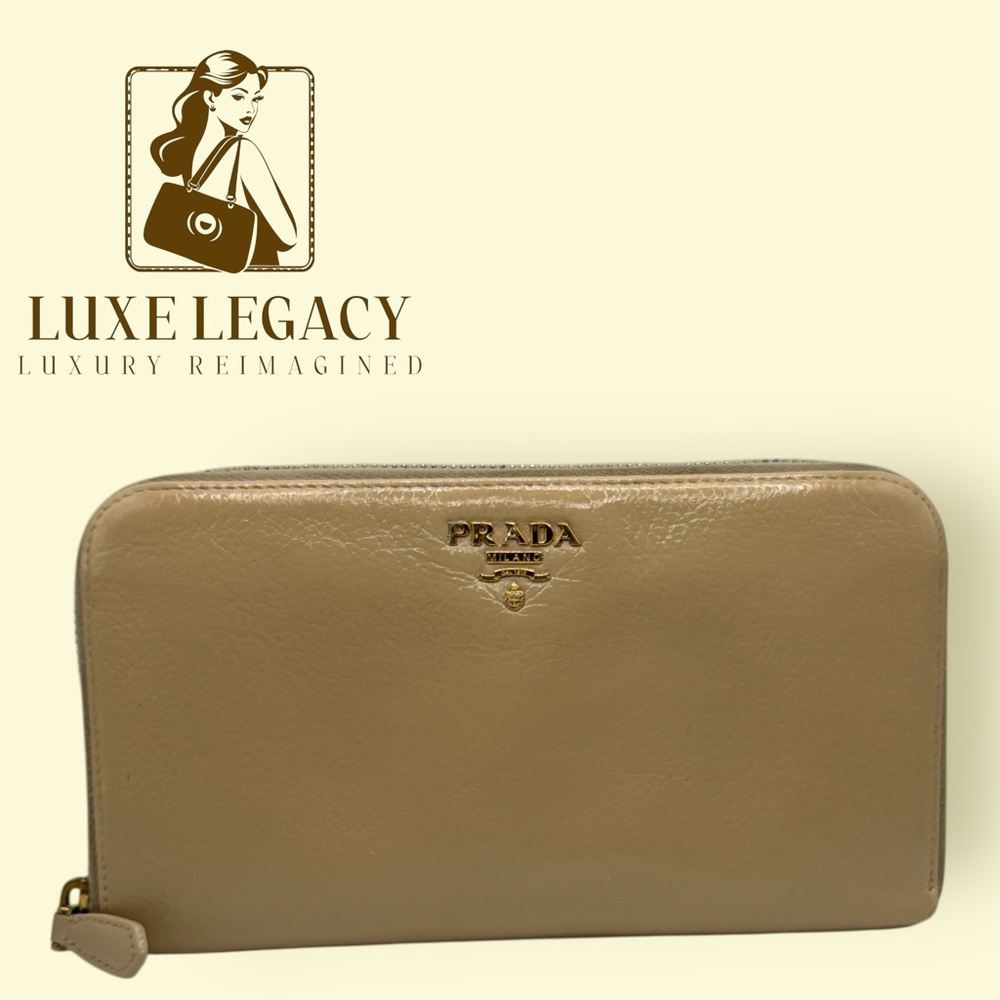 Prada Women's Beige Leather Wallet